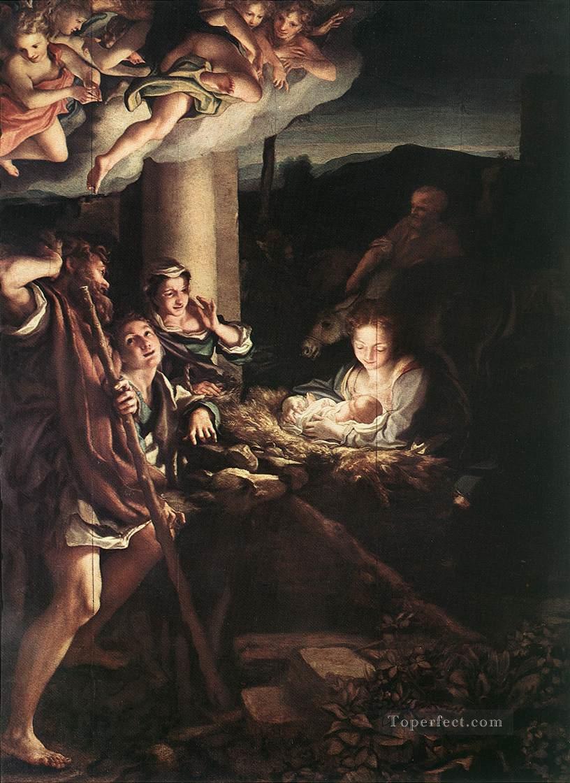 キリスト降誕 聖なる夜 ルネッサンス マニエリスム アントニオ・ダ・コレッジョ油絵
